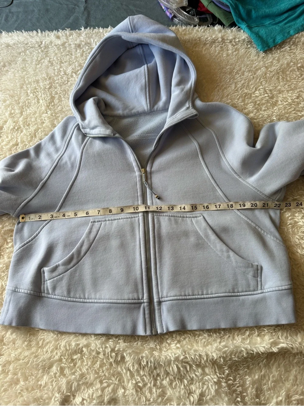 Lululemon Scuba Oversized Full Zip Hoodie Sweatshirt in Blue Linen Size M/L